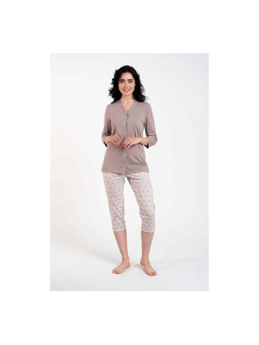 Juliana ́s pyjamas 3/4 sleeve, 3/4 legs - cappuccino/print