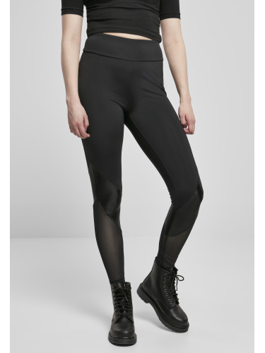 Women's Highwaist Mixed Tech Leggings Black/Black