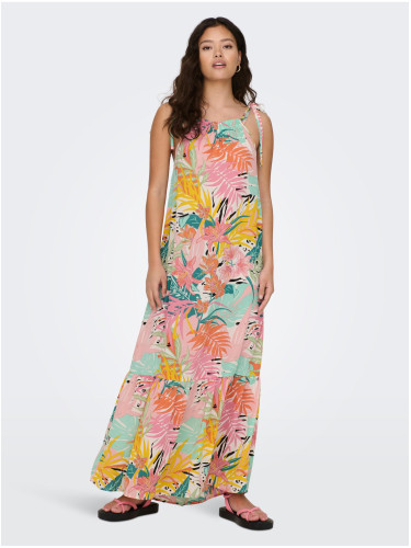 Green-pink women's floral maxi dress JDY Daisy - Women's