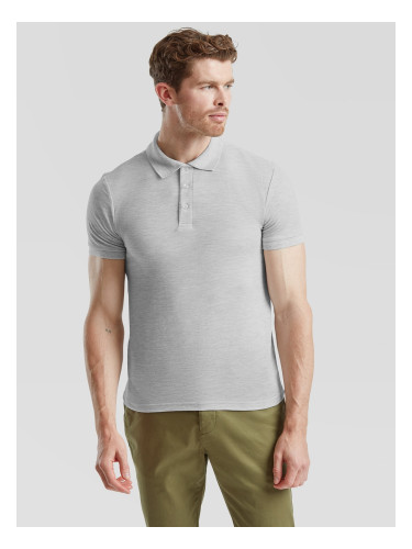 Light Grey Men's Polo Shirt Tailored Fit Friut of the Loom
