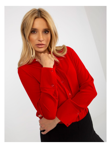 Red elegant classic shirt with collar