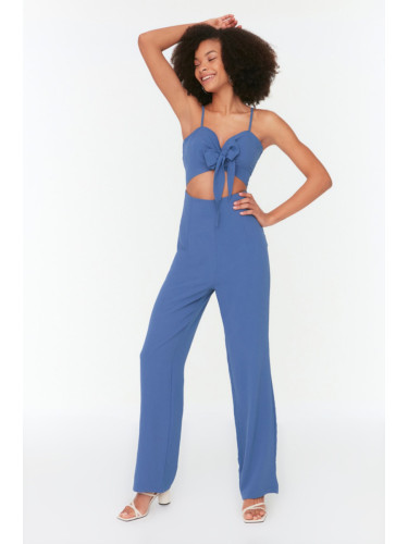 Trendyol Indigo Tie Detailed Jumpsuit