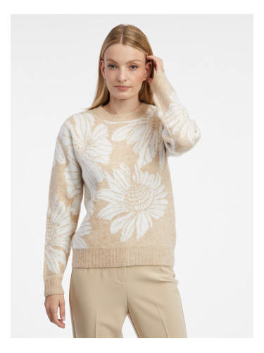 Orsay Women's White-Beige Floral Sweater - Women