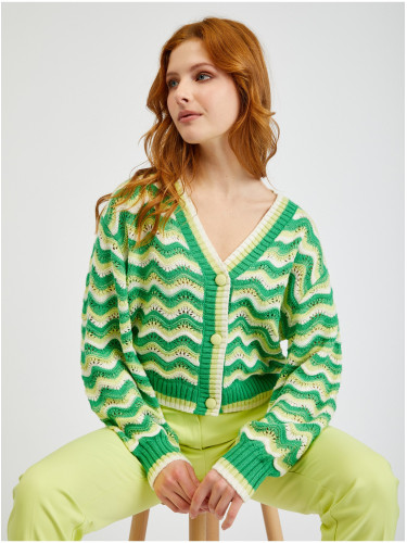 Orsay Green Women's Striped Cardigan - Women's