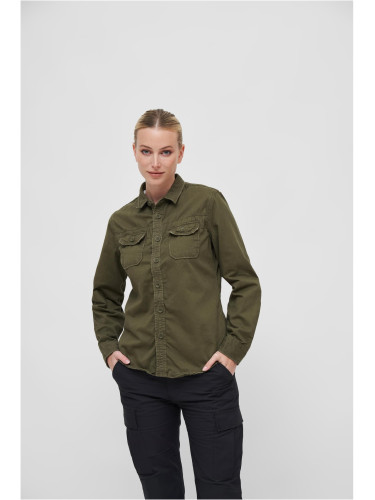 Women's vintage long sleeve shirt olive