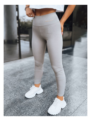 Prążkowane legginsy damskie LOOK AT ME jasnoszare Dstreet