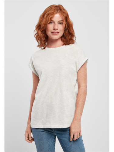 Women's T-shirt with extended shoulder light gray