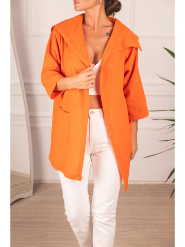 armonika Women's Orange Seasonal Jacket with Epaulette Sleeves