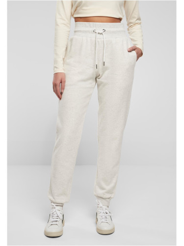 Women's Melange Sweat trousers with high waist light grey