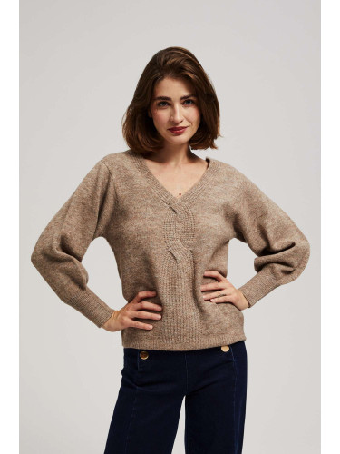 Marisse Dark Beige V-Neck Sweater