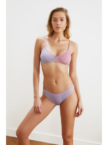 Trendyol Lilac Shiny Bikini Bottoms
