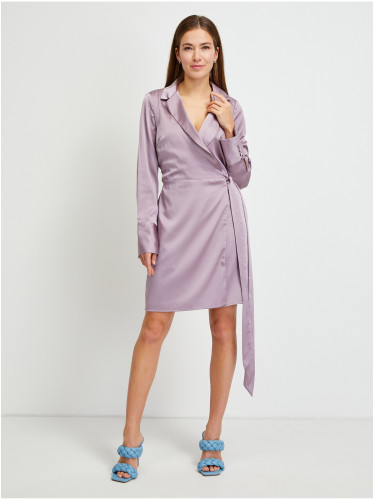 Light Purple Women Shiny Wrap Dress Guess - Women