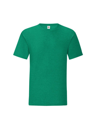 Green men's t-shirt in combed cotton Iconic with Fruit of the Loom sleeve