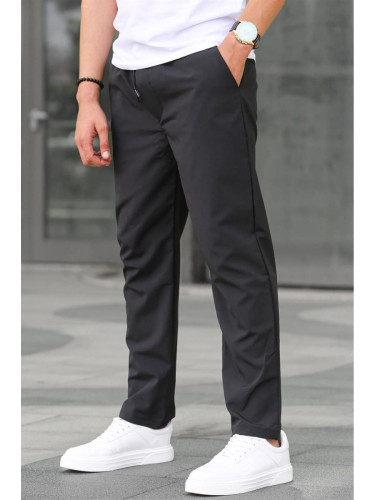 Madmext Fabric Parachute Black Basic Men's Trousers 6513