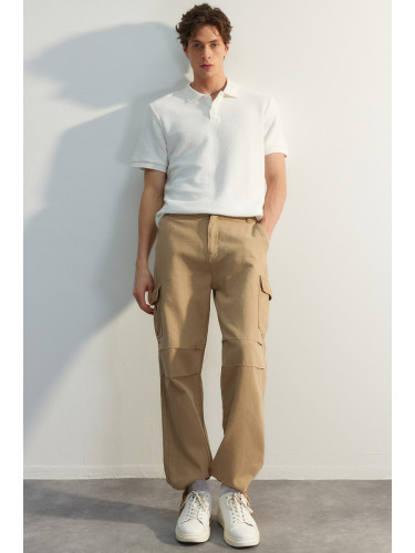 Trendyol Limited Edition Mink Loose Fit Tied Leg Cargo Pants