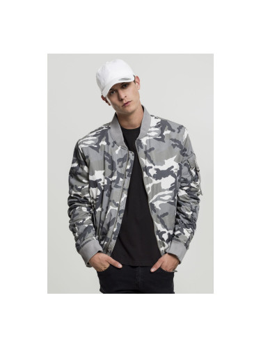 Vintage Camo Cotton Bomber Jacket snow camo