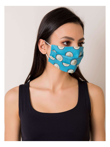 Blue protective mask with print
