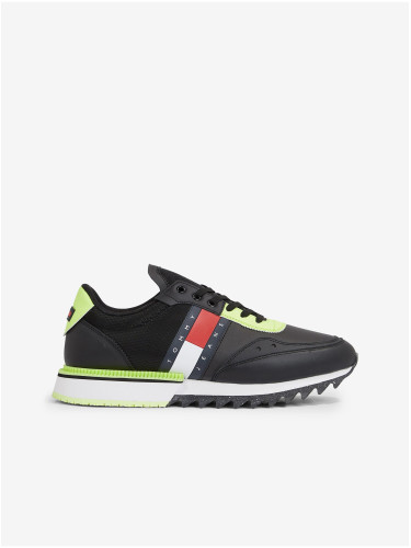 Black Men's Leather Sneakers Tommy Hilfiger Tommy Jeans Cleated T