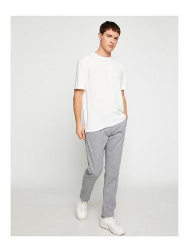 Koton Basic Gabardine Trousers Slim Fit Buttoned Pocket Detailed