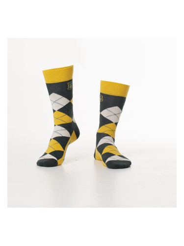 Yellow men's socks with inscription