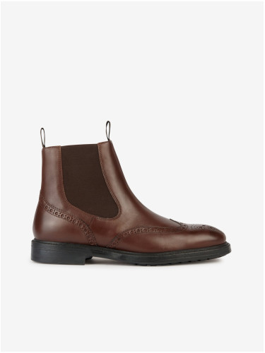 Brown men's leather ankle boots Geox Tiberio - Men's