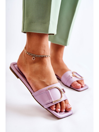 Boto Дамски класически кожени чехли с декорация Violet Shilla