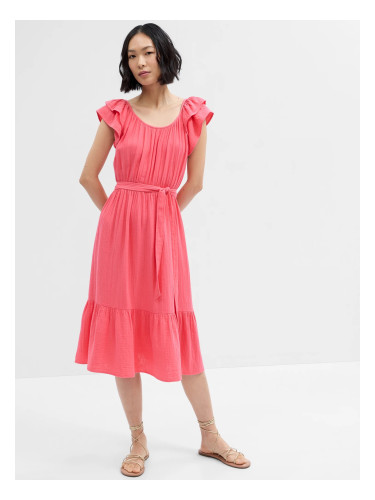 GAP Muslin midi dress with frills - Women