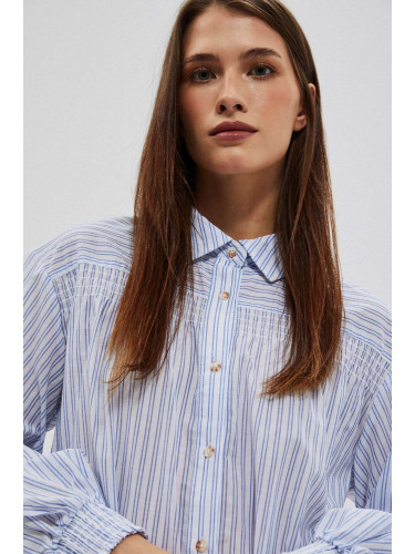 Marisse Women's Shirt L-Ko-4009 White_Blue