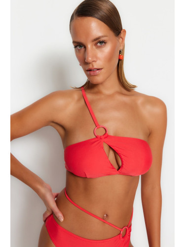 Trendyol червено едно рамо изрязани / прозорец бикини отгоре