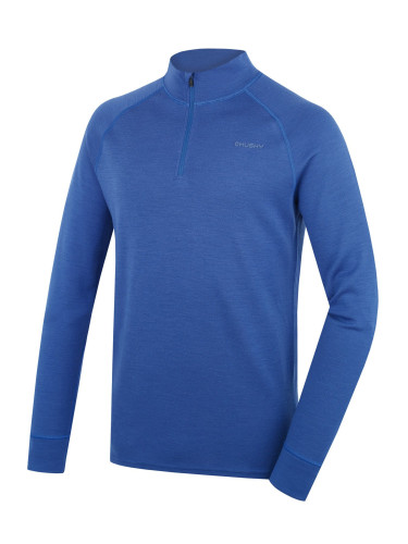 Men's merino sweatshirt HUSKY Aron Zip M blue
