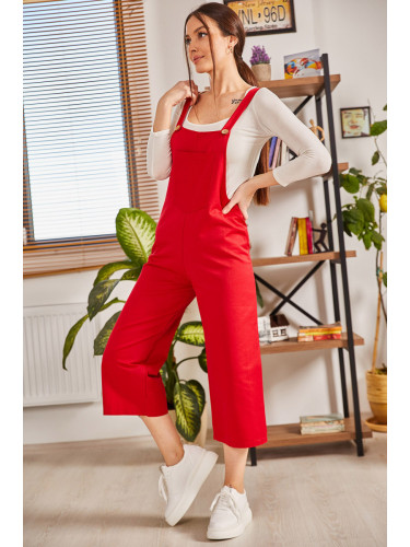 armonika Women's Light Red Gardening Jumpsuit