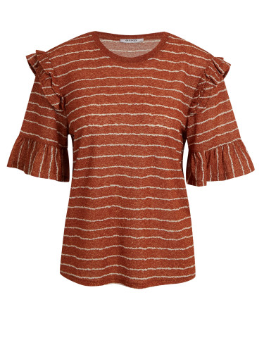 Orsay Brown Women Striped T-Shirt - Women
