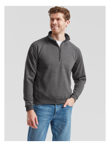 Grey Men's Sweatshirt Zip Neck Sweat Fruit of the Loom