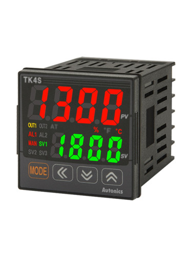 Термоконтролер TK4S-14RC,  100~240VAC,  0.1~999.9°C,  Cu100, Cu50, Pt100, Pt50, B, C, E, G, J, K, L, N,R,  релеен+SSR