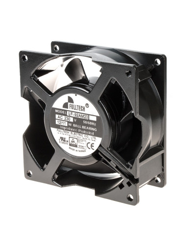 Вентилатор, 230VAC, 92x92x38mm, 12W, със сачмен лагер, 75m³/h, UF92AM23BWHF, високотемпературен