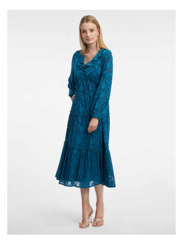 Orsay Blue Women's Floral Midis Dress - Women's