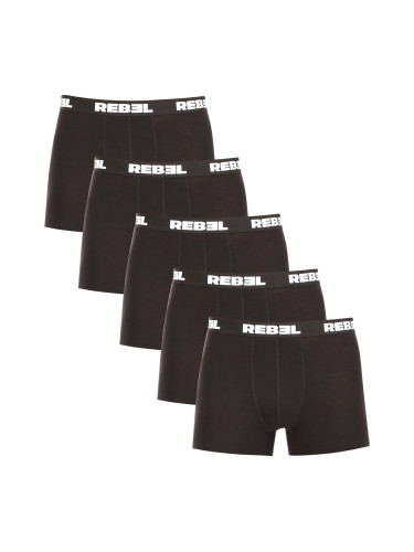 5PACK Men's Boxer Shorts Nedeto Rebel Black