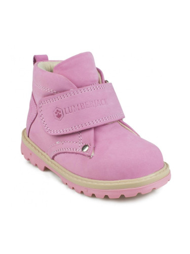 Lumberjack Rock Leather Pink Kids Boots