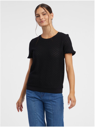 Orsay Black Women's Patterned Knitted T-Shirt - Women's