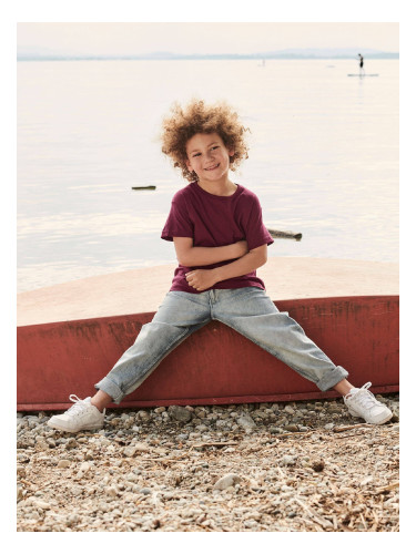 Burgundy Fruit of the Loom Cotton T-shirt