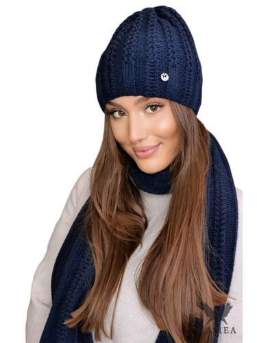 Дамски комплект Kamea Kamea_Set_Hat&Scarf_K.22.253.12_Navy_Blue