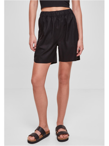 Women's Linen Mixed Shorts - Black