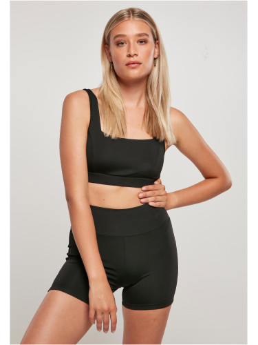 Women's recycled square sports bra black