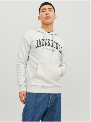 Light Grey Mens Lined Hoodie Jack & Jones Josh - Men