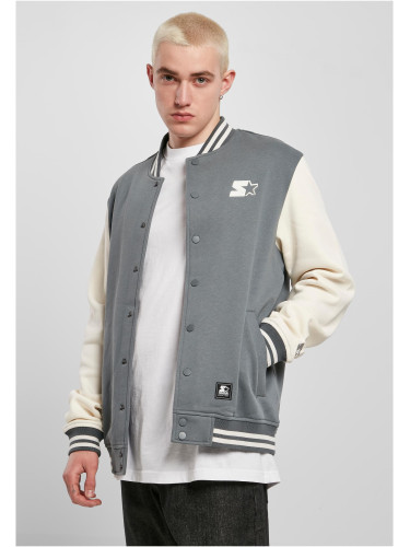 Starter College Fleece Jacket Heavy metal/pale white