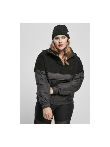 Women's drawstring jacket Sherpa Mix black/black