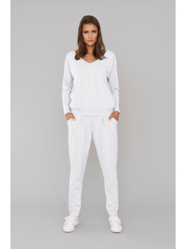 Women's tracksuit Karina with long sleeves, long pants - white