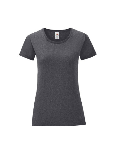 Iconic Grey Women's T-shirt in combed cotton Fruit of the Loom