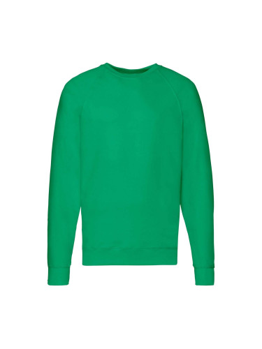 Green Men's Sweatshirt Lightweight Raglan Sweat Fruit of the Loom