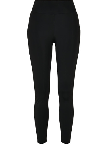 Women's high-waisted shiny stripe leggings black/black